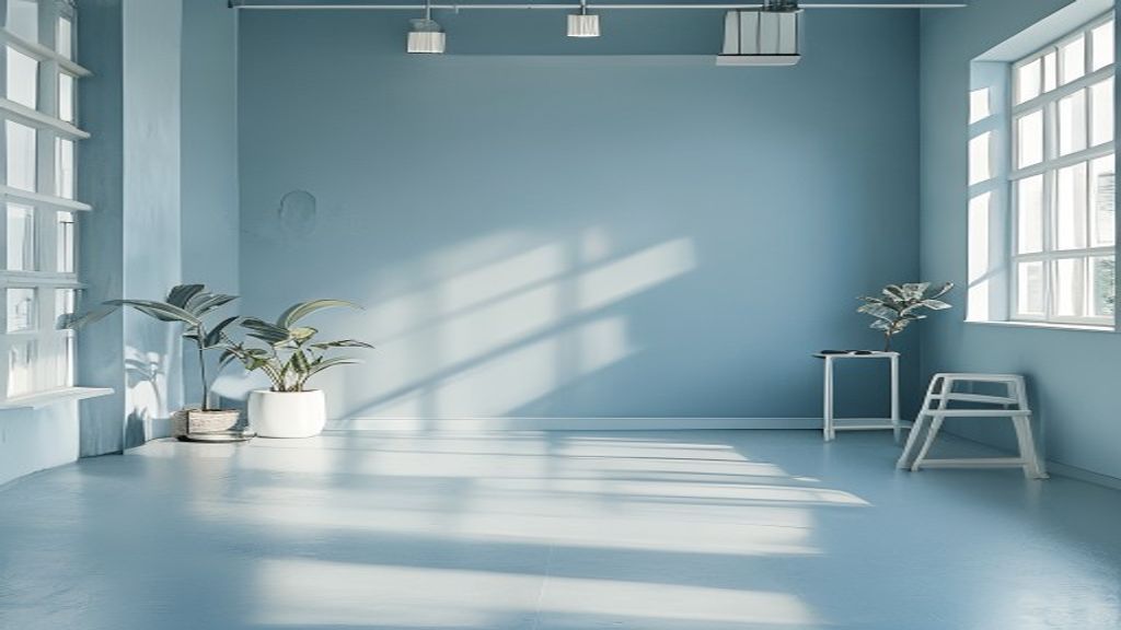 Rustig trainingsinterieur met natuurlijk licht